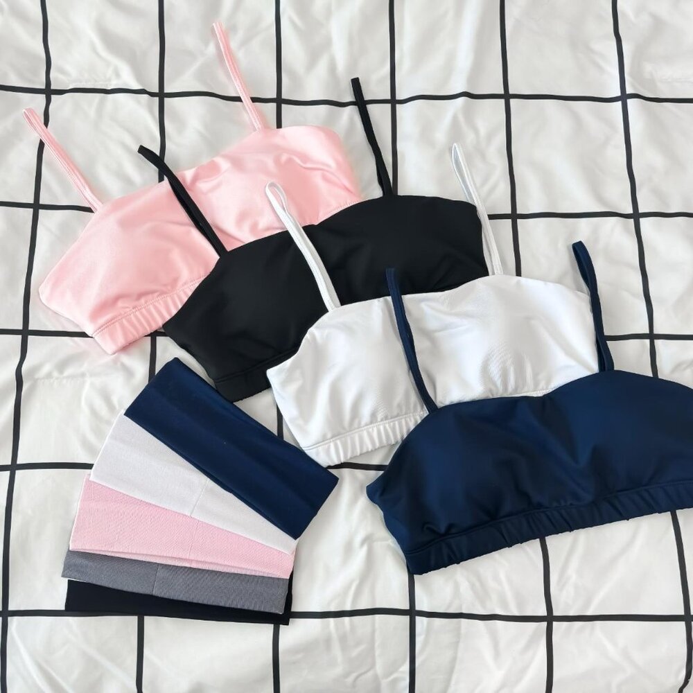 NWT Gym Fitness Yoga Women's Sports Bandeau Bra Top Elastic Waist Size S & M